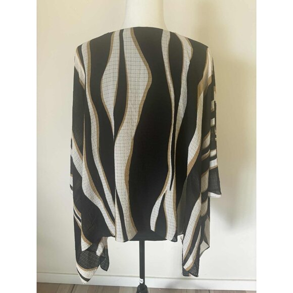 JOSEPH RIBKOFF Top Size 14 Black/Beige/Cream Attached Tank Style 203651 - Picture 9 of 10